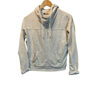 ROXY Cream Shirt Fit Back Cross Over Hooded Pullover Sweatshirt XS